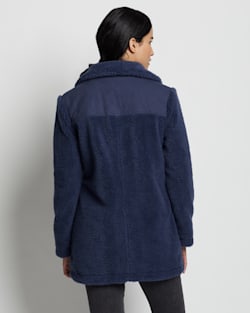 ALTERNATE VIEW OF WOMEN'S DEARBORN BERBER FLEECE BARN COAT IN INDIGO image number 2