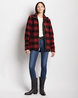 WOMEN'S ALDER BERBER FLEECE JACKET IN RED BUFFALO image number 1