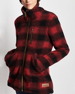 ALTERNATE VIEW OF WOMEN'S ALDER BERBER FLEECE JACKET IN RED BUFFALO image number 3