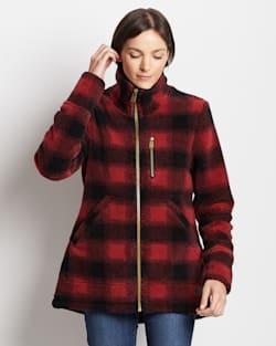 ALTERNATE VIEW OF WOMEN'S ALDER BERBER FLEECE JACKET IN RED BUFFALO image number 4