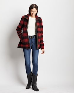 ALTERNATE VIEW OF WOMEN'S ALDER BERBER FLEECE JACKET IN RED BUFFALO image number 7