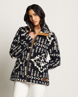 ALTERNATE VIEW OF WOMEN'S ALDER BERBER FLEECE JACKET IN NAVY JUNIPER MESA image number 2