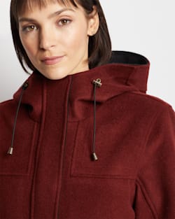 ALTERNATE VIEW OF WOMEN'S MONTAUK HOODED COAT IN FIRED BRICK image number 2