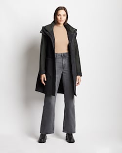 WOMEN'S NEW CASTLE TWEED PARKA IN OLIVE/CHARCOAL HERRINGBONE image number 1