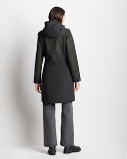 ALTERNATE VIEW OF WOMEN'S NEW CASTLE TWEED PARKA IN OLIVE/CHARCOAL HERRINGBONE image number 3