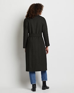 ALTERNATE VIEW OF WOMEN'S UPTOWN LONG WOOL COAT IN OLIVE/CHARCOAL HERRINGBONE image number 6