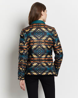 ALTERNATE VIEW OF WOMEN'S PACKABLE DOWN REVERSIBLE JACKET IN BLACK PUEBLO DWELLING image number 6