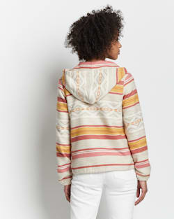 ALTERNATE VIEW OF WOMEN'S LIGHTWEIGHT DOUBLESOFT HOODIE IN ROSE/BRONZE STRIPE image number 3