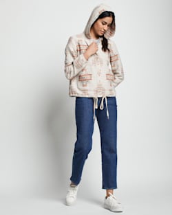 ALTERNATE VIEW OF WOMEN'S LIGHTWEIGHT DOUBLESOFT HOODIE IN ROSEWOOD CHIEF JOSEPH image number 5