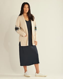 ALTERNATE VIEW OF WOMEN'S SIERRA SPRINGS COTTON CARDIGAN IN PARCHMENT MULTI HARDING image number 2