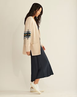 ALTERNATE VIEW OF WOMEN'S SIERRA SPRINGS COTTON CARDIGAN IN PARCHMENT MULTI HARDING image number 3