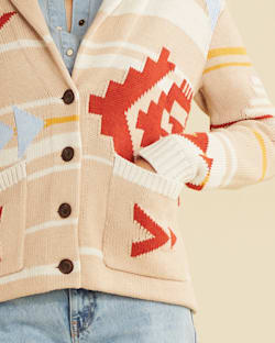 ALTERNATE VIEW OF WOMEN'S TAOS CARDIGAN IN IRISH CREAM MULTI image number 5