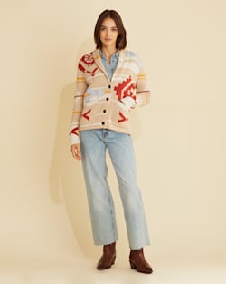 ALTERNATE VIEW OF WOMEN'S TAOS CARDIGAN IN IRISH CREAM MULTI image number 6