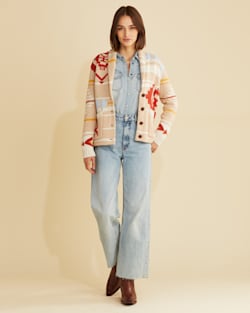 ALTERNATE VIEW OF WOMEN'S TAOS CARDIGAN IN IRISH CREAM MULTI image number 7