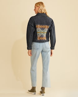 ALTERNATE VIEW OF WOMEN'S DENIM/WOOL TRUCKER JACKET IN DESERT DAWN image number 3