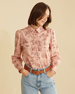 WOMEN'S WINONA PUFF SLEEVE SHIRT IN MISTY ROSE COWGIRL image number 1