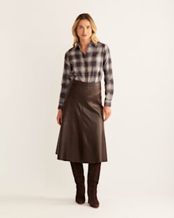 WOMEN'S MEREDITH WOOL SHIRT IN MAROON/BLUE OMBRE image number 1