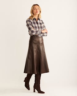 ALTERNATE VIEW OF WOMEN'S MEREDITH WOOL SHIRT IN MAROON/BLUE OMBRE image number 2