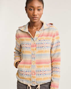 WOMEN'S LIGHTWEIGHT DOUBLESOFT HOODIE IN IVORY HIGHLAND PEAK MULTI image number 1