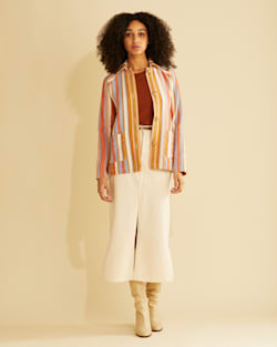 WOMEN'S COTTON CHORE JACKET IN TAPENADE MULTI STRIPE image number 1
