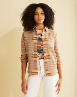 ALTERNATE VIEW OF WOMEN'S DOUBLESOFT LONG BEACH SHIRT IN TAN CHIEF JOSEPH image number 4
