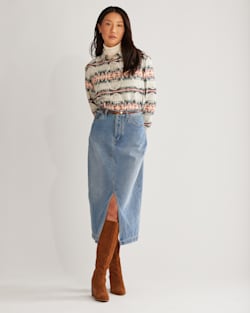 WOMEN'S DOUBLESOFT LONG BEACH SHIRT IN BLUE HARDING STAR image number 1