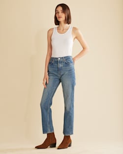 WOMEN'S MARINA COTTON TANK TOP IN WHITE image number 1