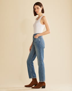 ALTERNATE VIEW OF WOMEN'S MARINA COTTON TANK TOP IN WHITE image number 2