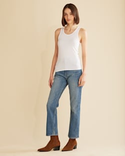 ALTERNATE VIEW OF WOMEN'S MARINA COTTON TANK TOP IN WHITE image number 5