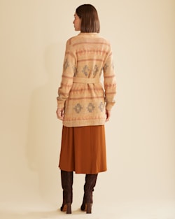 ALTERNATE VIEW OF WOMEN'S PACIFIC GROVE COTTON CARDIGAN IN NATURAL/BLUSH MULTI image number 3