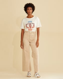 WOMEN'S CROPPED DESCHUTES GRAPHIC TEE IN SOFT ECRU image number 1