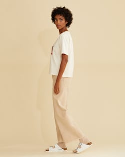 ALTERNATE VIEW OF WOMEN'S CROPPED DESCHUTES GRAPHIC TEE IN SOFT ECRU image number 4