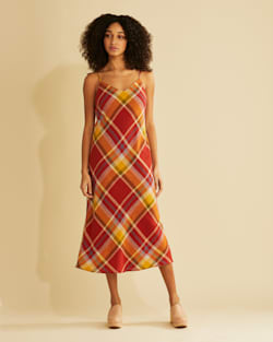 WOMEN'S ASTORIA SLIP DRESS IN RED OCHRE MULTI PLAID image number 1