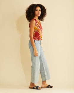 ALTERNATE VIEW OF WOMEN'S V-NECK TANK TOP IN RED OCHRE MULTI PLAID image number 2