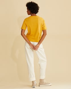 ALTERNATE VIEW OF WOMEN'S DESCHUTES RAGLAN-SLEEVE TEE IN SOFT GOLD image number 3