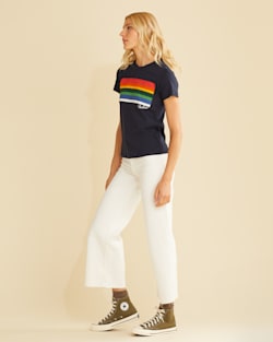 ALTERNATE VIEW OF WOMEN'S HERITAGE CRATER LAKE PARK STRIPE TEE IN NAVY image number 2