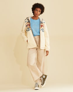 WOMEN'S MARIPOSA BERBER FLEECE HOODED JACKET IN NATURAL CARICO LAKE image number 1