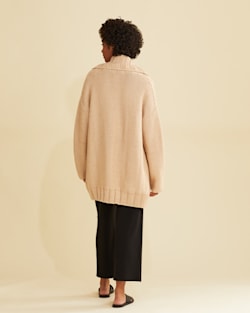 ALTERNATE VIEW OF WOMEN'S LUXE COCOON CARDIGAN IN FAWN image number 4