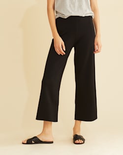 WOMEN'S WIDE-LEG MERINO PANTS IN BLACK image number 1