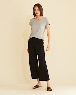 ALTERNATE VIEW OF WOMEN'S WIDE-LEG MERINO PANTS IN BLACK image number 2