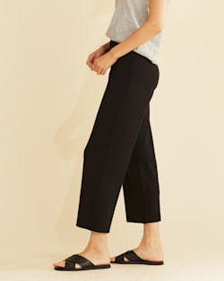 ALTERNATE VIEW OF WOMEN'S WIDE-LEG MERINO PANTS IN BLACK image number 3