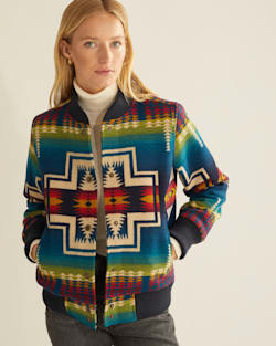 ALTERNATE VIEW OF WOMEN'S LIMITED EDITION WOOL BOMBER IN ROYAL BLUE CENTURY HARDING image number 5