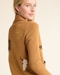 ALTERNATE VIEW OF WOMEN'S WESTERN SOUVENIR CARDIGAN IN BUCKSKIN BROWN image number 2