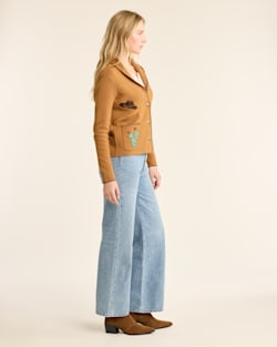 ALTERNATE VIEW OF WOMEN'S WESTERN SOUVENIR CARDIGAN IN BUCKSKIN BROWN image number 5