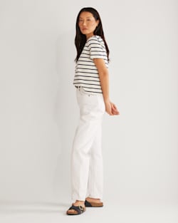 ALTERNATE VIEW OF WOMEN'S SANDY DESCHUTES STRIPE TEE IN ANTIQUE WHITE/NAVY image number 2