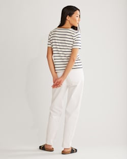 ALTERNATE VIEW OF WOMEN'S SANDY DESCHUTES STRIPE TEE IN ANTIQUE WHITE/NAVY image number 3