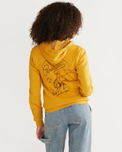 WOMEN'S COWGIRL GRAPHIC ZIP HOODIE IN HEATHER MUSTARD image number 1