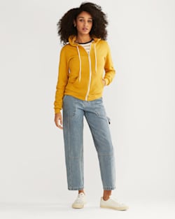 ALTERNATE VIEW OF WOMEN'S COWGIRL GRAPHIC ZIP HOODIE IN HEATHER MUSTARD image number 5