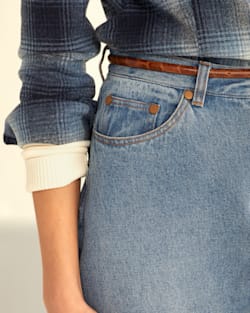 ALTERNATE VIEW OF WOMEN'S LONG DENIM SKIRT IN LIGHT DENIM image number 5