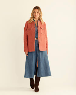 WOMEN'S DOUBLESOFT SHIRT JACKET IN REDWOOD image number 1